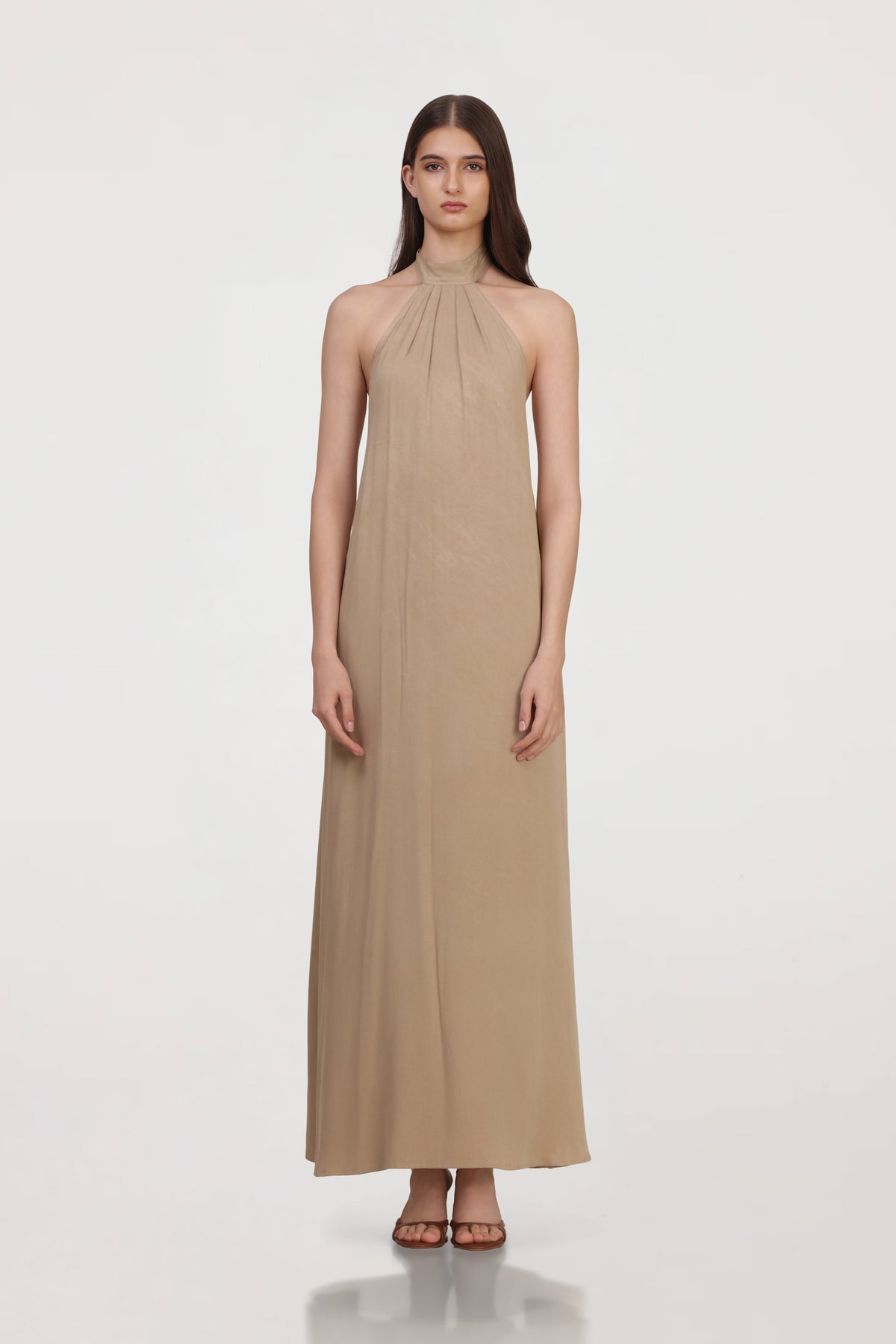 Pleated Halter Dress
