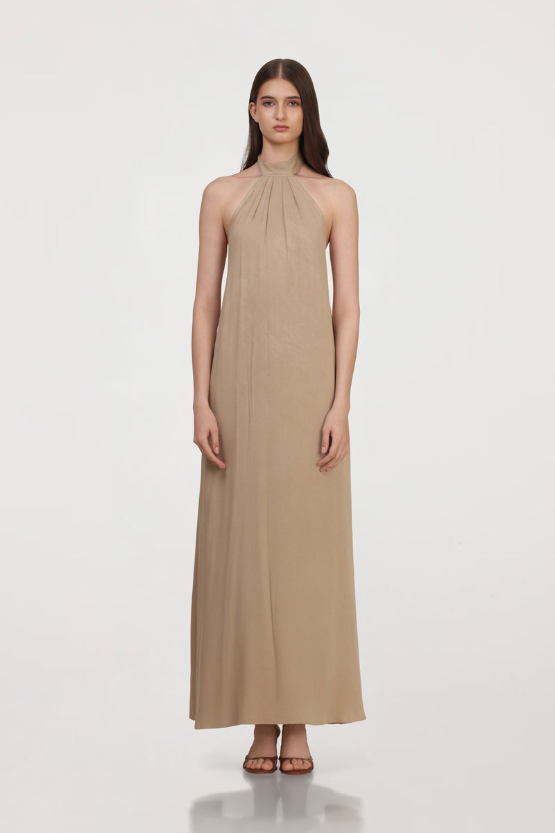 Pleated Halter Dress