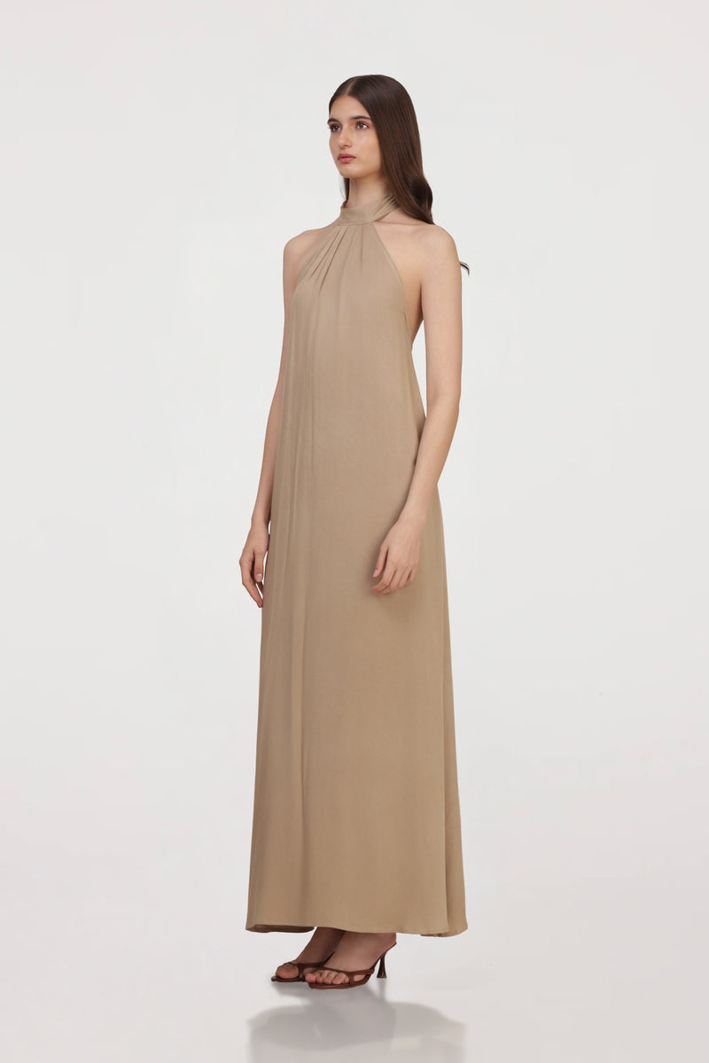 Pleated Halter Dress