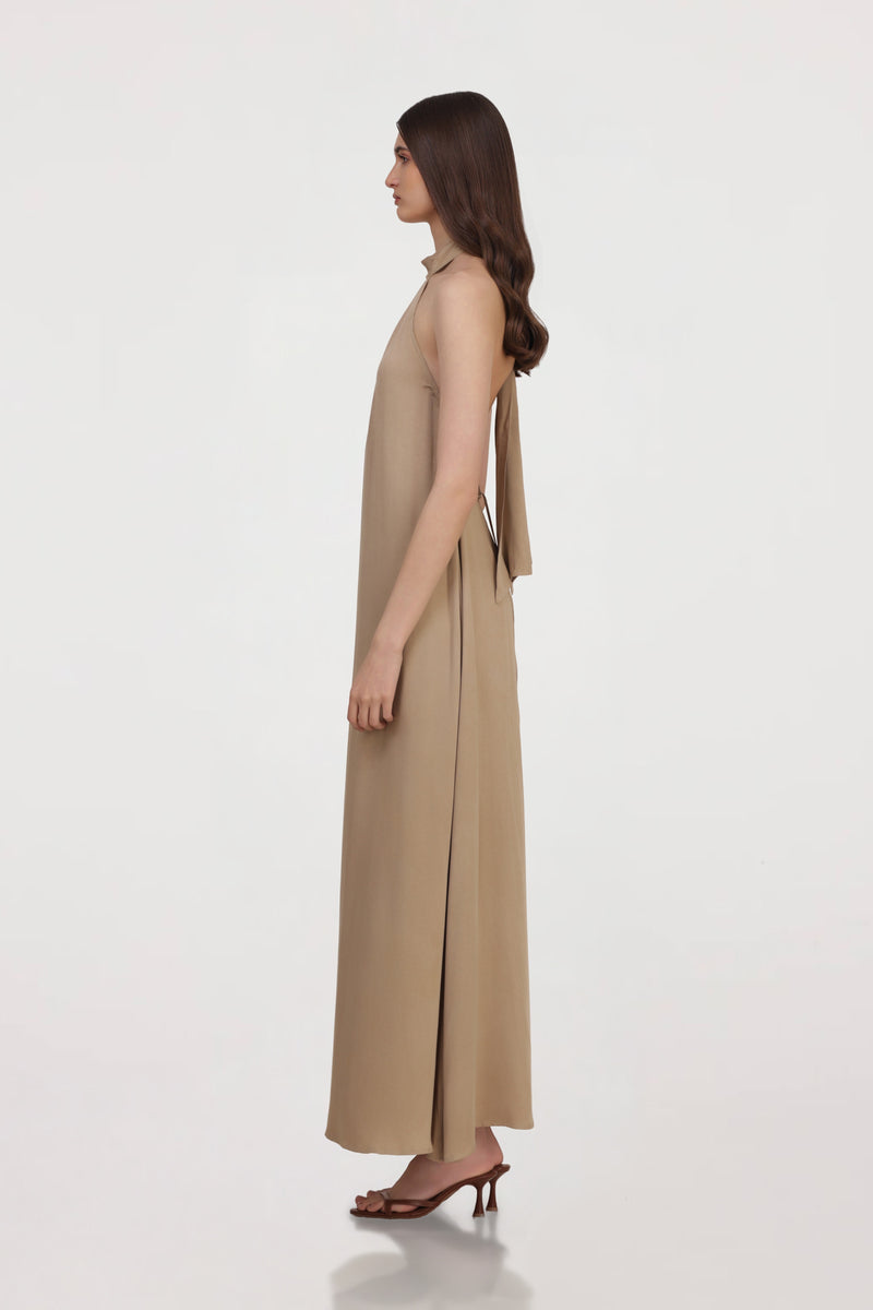 Pleated Halter Dress