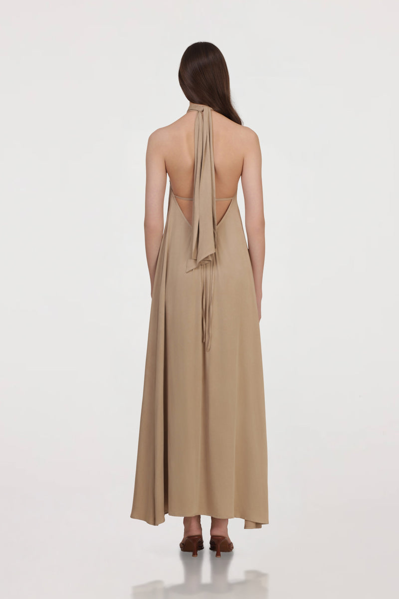 Pleated Halter Dress