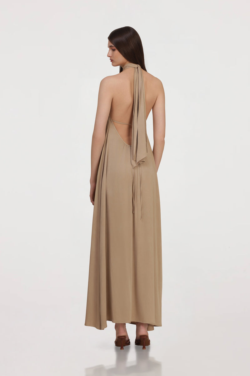 Pleated Halter Dress