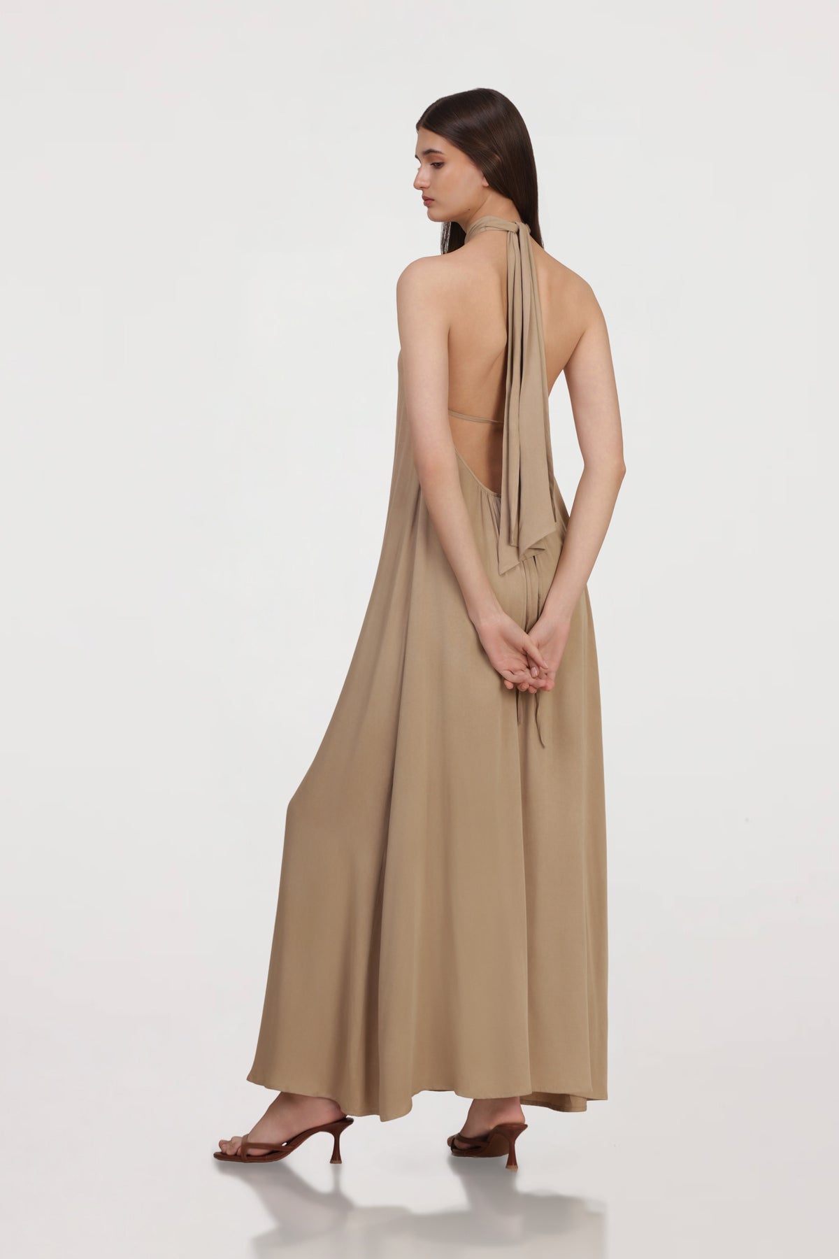 Pleated Halter Dress