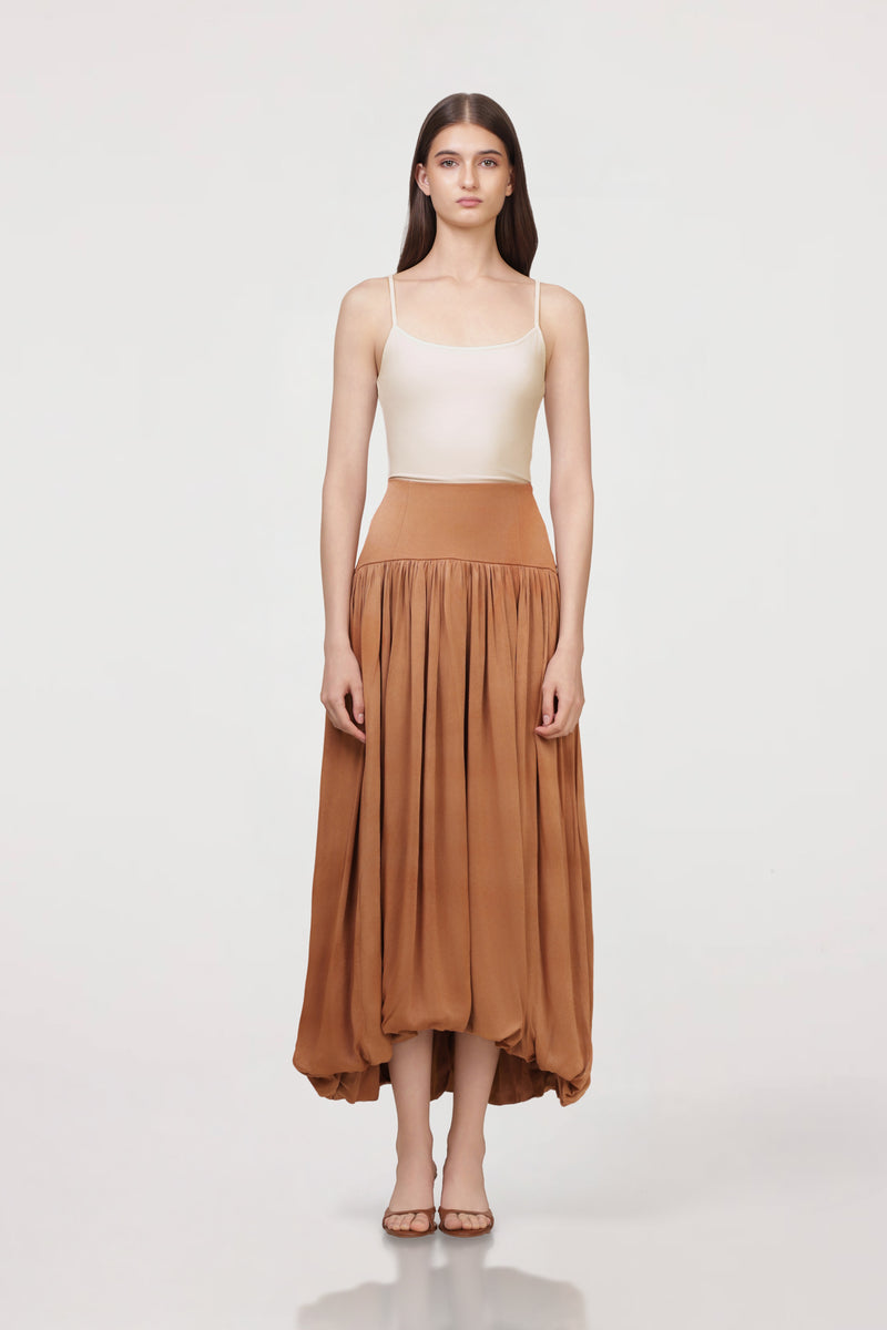 Curved Yoke Volume Skirt