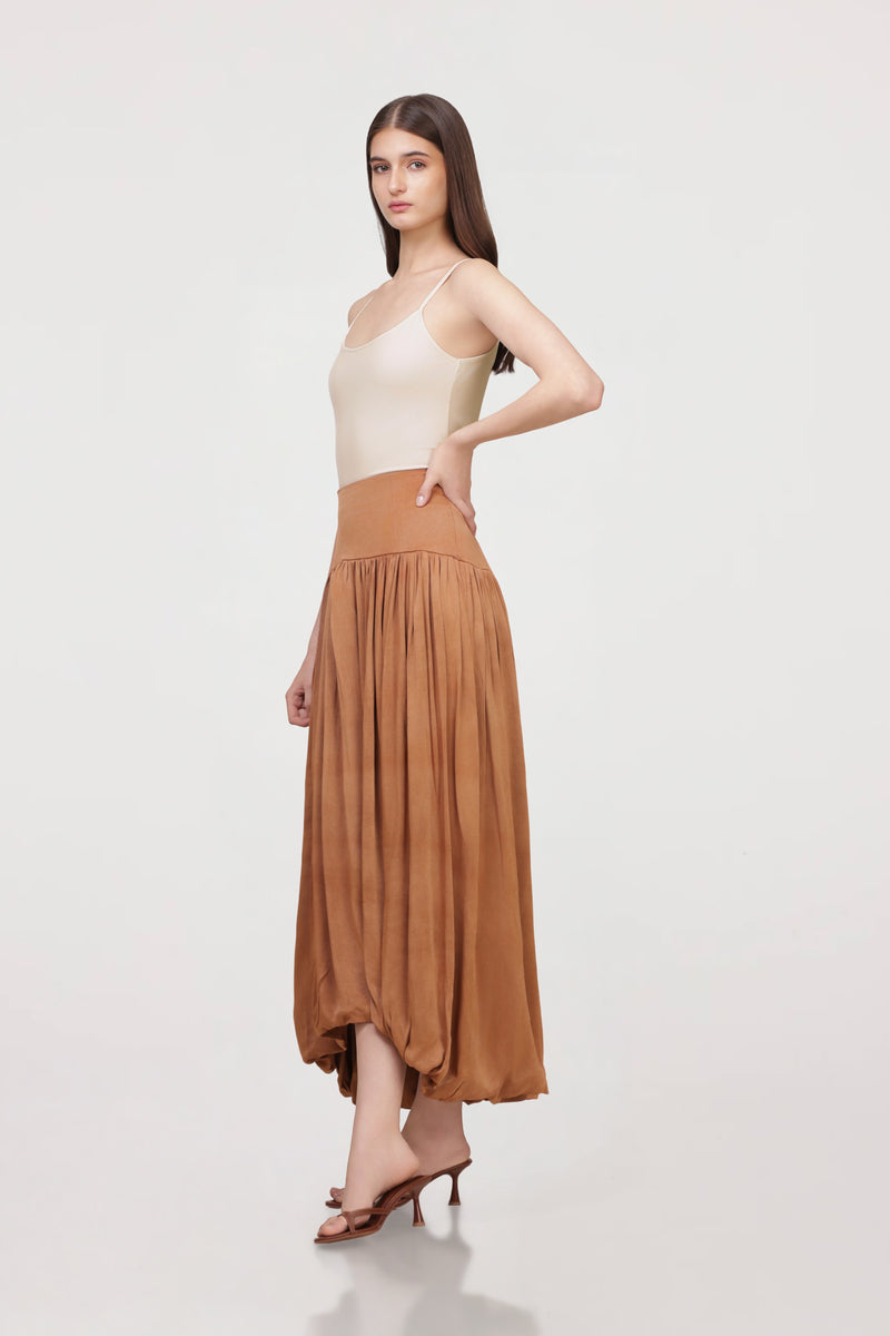 Curved Yoke Volume Skirt